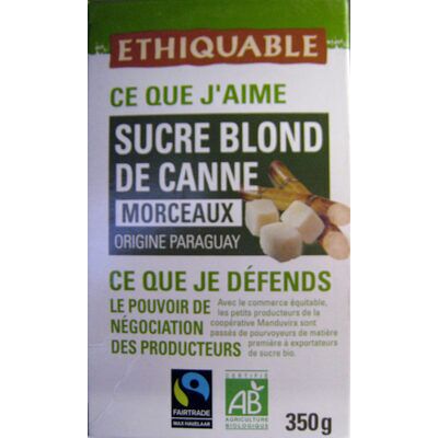 Sucre blond de canne en morceaux (Ethiquable)
