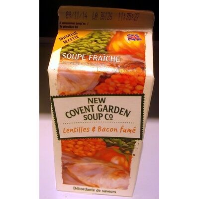 Soupe fraîche lentilles & bacon fumé (New Covent Garden Soup Co)