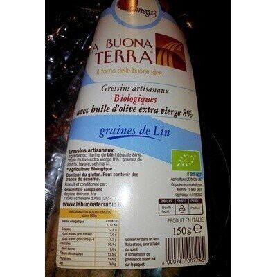 Gressins artisanaux graines de lin (La Buona Terra)