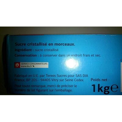 Sucre cristallisé en moreaux (Dia)