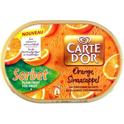 Sorbet orange plein fruit carte d'or (Carte D'or - Unilever)