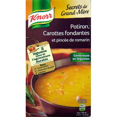 Secrets de grand-mère potiron carottes fondantes et pincée de romarin knorr (Knorr - Unilever)