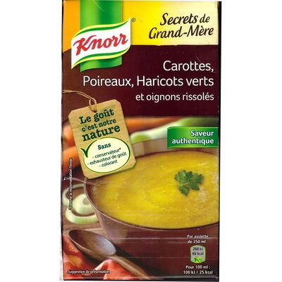 Secrets de grand-mère carottes, poireaux, haricots verts (Knorr - Unilever)