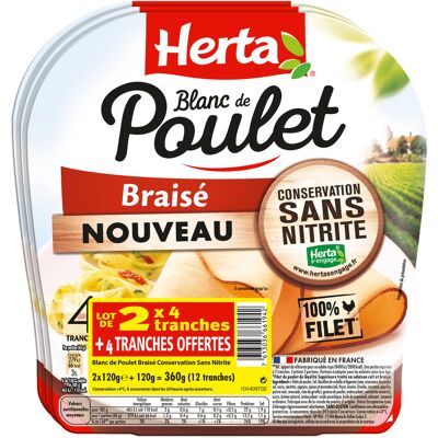 Herta blanc poulet braisé cons. ss nitrite x4 lot2+1 ofr (Herta)