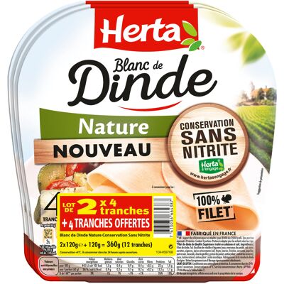 Herta blanc dinde nature cons. sans nitrite x4 -lot 2+1 ofr (Herta)