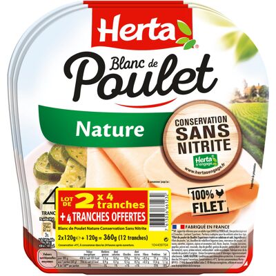 Herta blanc de poulet cons. sans nitrite lot 2+1 offert (Herta)