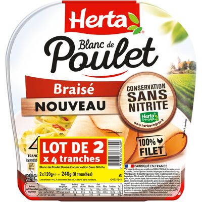 Herta blanc poulet braisé conservation sans nitrite x4 lot2 240g (Herta)