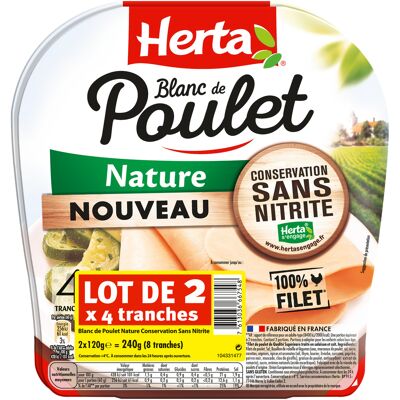 Herta blanc poulet nature conservation sans nitrite x4 lot2- 240g (Herta)