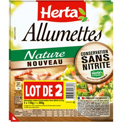 Herta allumettes nature conservation sans nitrite - lot de 2 (Herta)