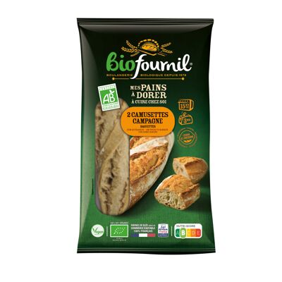 Pains camusettes campagne levain à l'ancienne bio 2x200g (Biofournil)