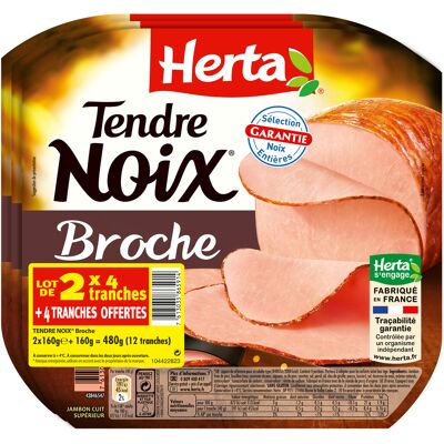 Tendre noix a la broche 4 tranches 3x160g (Herta)