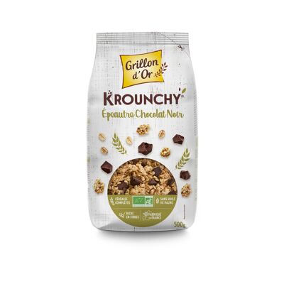 Krounchy épeautre chocolat noir 500g go ab* (Grillon D'or)