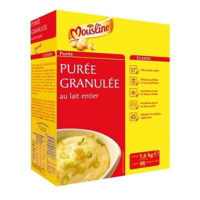 Purée granulée au lait entier mouslineétui de 1,6 kg (2 x 800 g) jusqu'à 48 portions (Mousline)