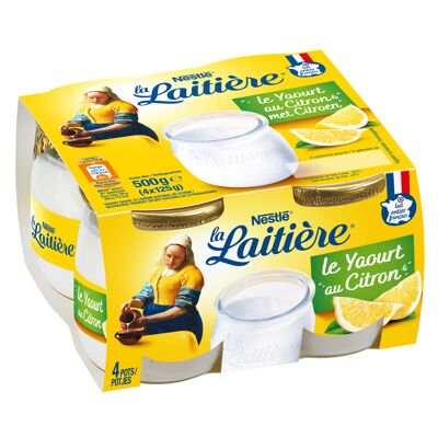 La laitiere yaourt pot de verre arome naturel de citron 4x125g (La Laitiere)
