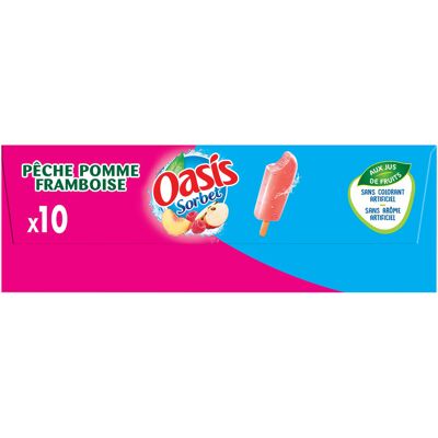 Bâtonnets oasis pêche pomme framboise 10x40g (Oasis)