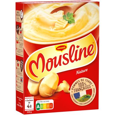 Mousline purée nature, 4 sachets pour 4 personnes (4x130g) (Mousline)