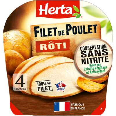 Herta filet poulet rôti conservation sans nitrite x4 -120g (Herta)