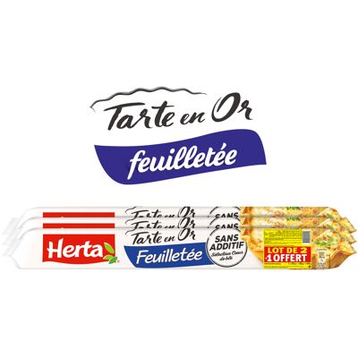 Herta tarte en or pâte feuilletée lot 2+1 offerte (Herta)