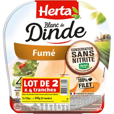 Herta blanc de dinde fumée conservation sans nitrite lot 2 (Herta)