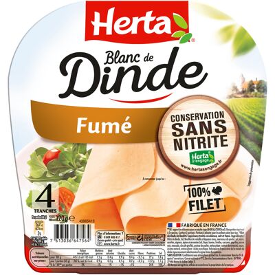 Herta blanc dinde fumée conservation sans nitrite x4 -120g (Herta)