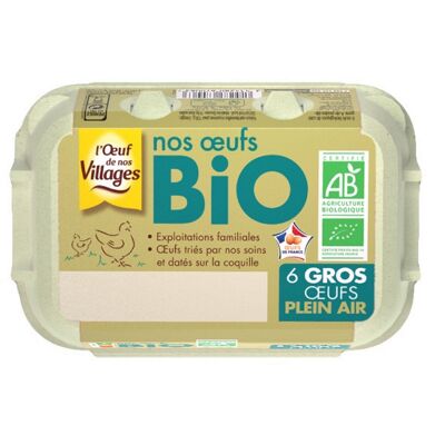 Oeuf village bio x6 (L'oeuf De Nos Villages)