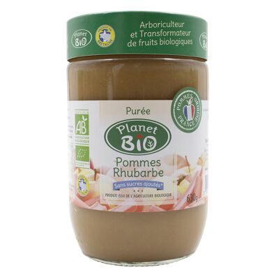 Purée de pommes rhubarbes 630g (Planet Bio)