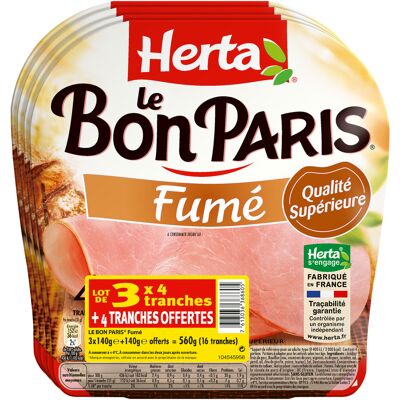 Herta le bon paris jambon fumé x4 lot 3+1 offert (Herta)