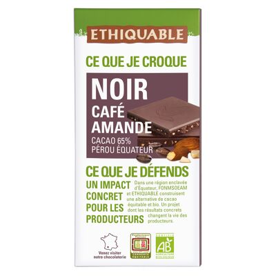 Chocolat noir café amande perou - equateur bio 100g (Ethiquable)