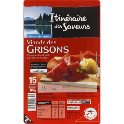 Viande des grisons 15t 100g itineraire des saveurs (Itinéraire Des Saveurs)