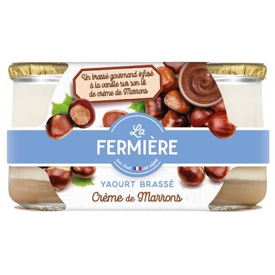 Yaourt bicouche marron 2x160g (La Fermière)