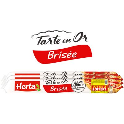 Herta tarte en or pâte brisée lot 2+1 offerte (Herta)