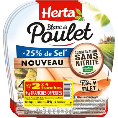 Herta blanc poulet -25% sel cons. sans nitr. x4 -lot 2+1 ofr (Herta)