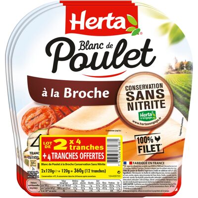 Herta blanc poulet broche cons. ss nitrite x4 lot 2+1 ofr (Herta)