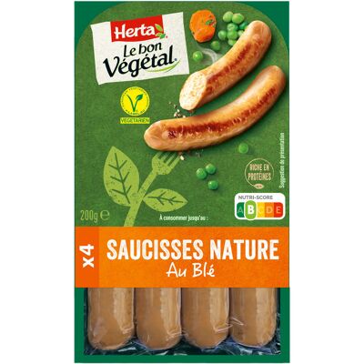 Herta le bon vegetal saucisses nature au blé 200g (Le Bon Vegetal)