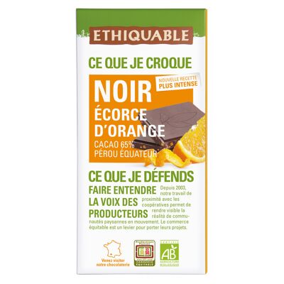 Chocolat noir écorce d'orange perou/equateur bio 100g (Ethiquable)