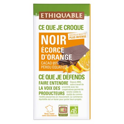 Chocolat noir écorce d'orange perou-equateur bio 100g (Ethiquable)