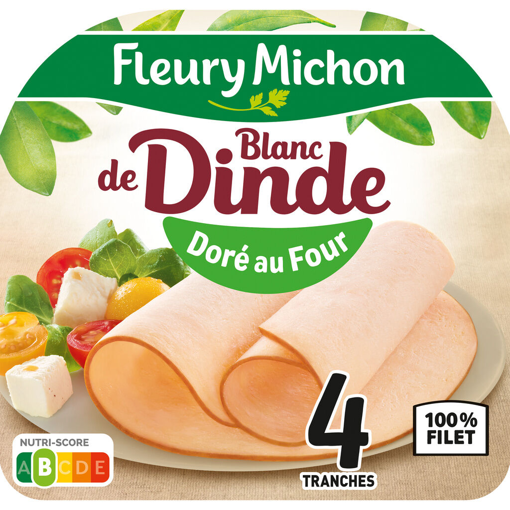 4 Tr. Blanc De Dinde Doré Au Four (nutriscore B) (Fleury Michon)