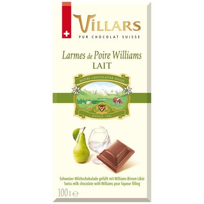 Chocolat au lait fourré à la liqueur de poire de williams (Villars)