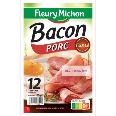 12 tr. de bacon de porc (Fleury Michon)