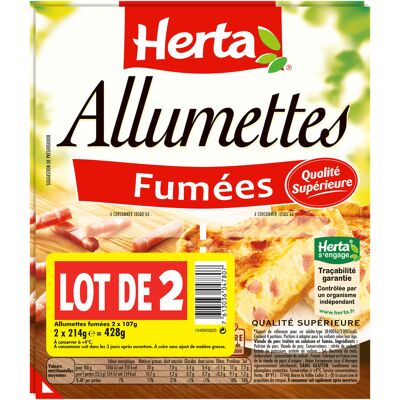 Herta allumettes fumées 2x107g lot 2 - 428g (Herta)
