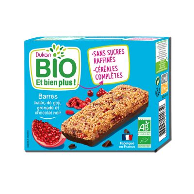 Barres bio baies de gogi, grenade et chocolat noir (Dukan)