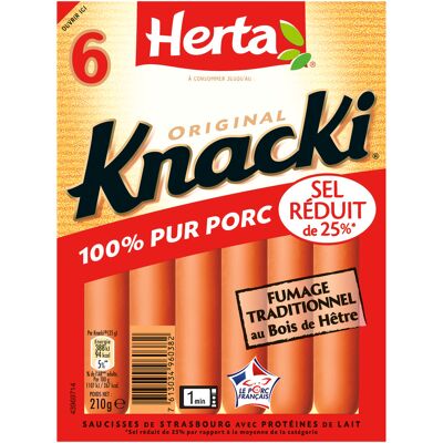 Herta knacki original saucisses -25%sel x6 -210g (Herta)